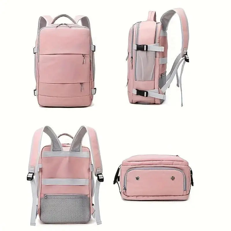 Sac à dos de voyage rose imperméable et multifonction