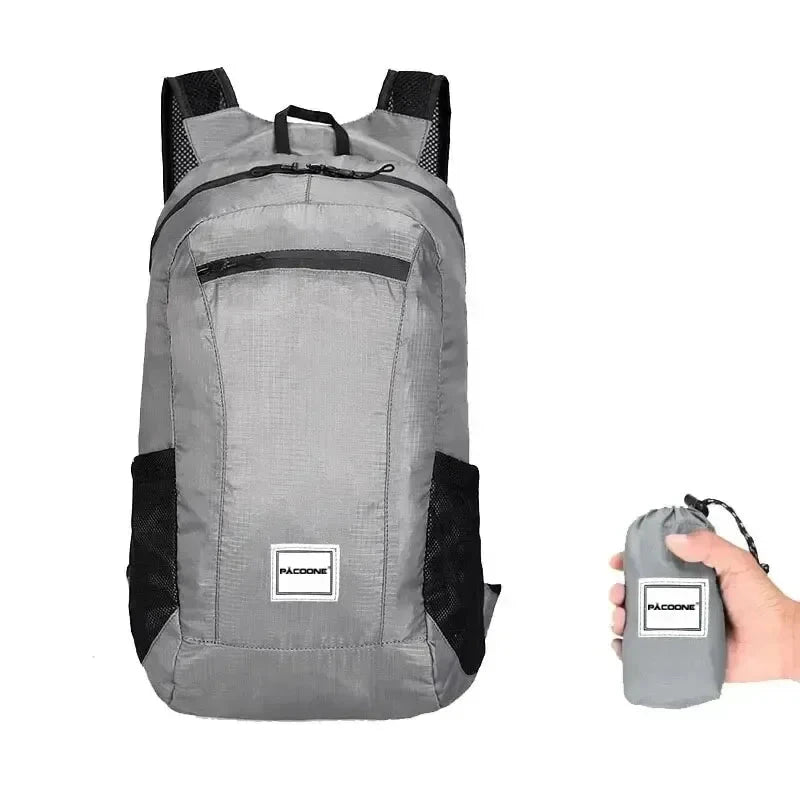 Sac à dos de voyage gris pliable et imperméable