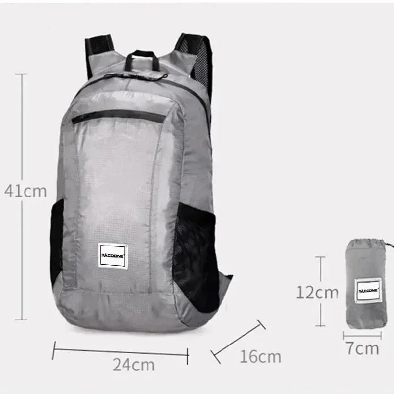 Sac à dos de voyage gris pliable et imperméable