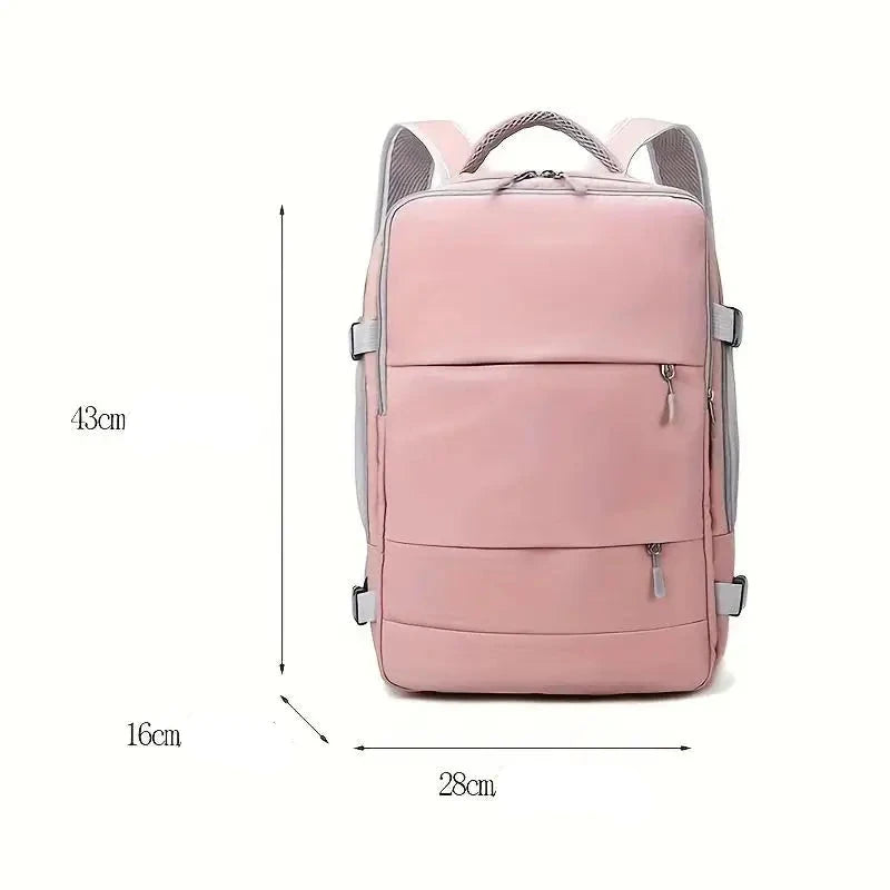 Sac à dos de voyage rose imperméable et multifonction